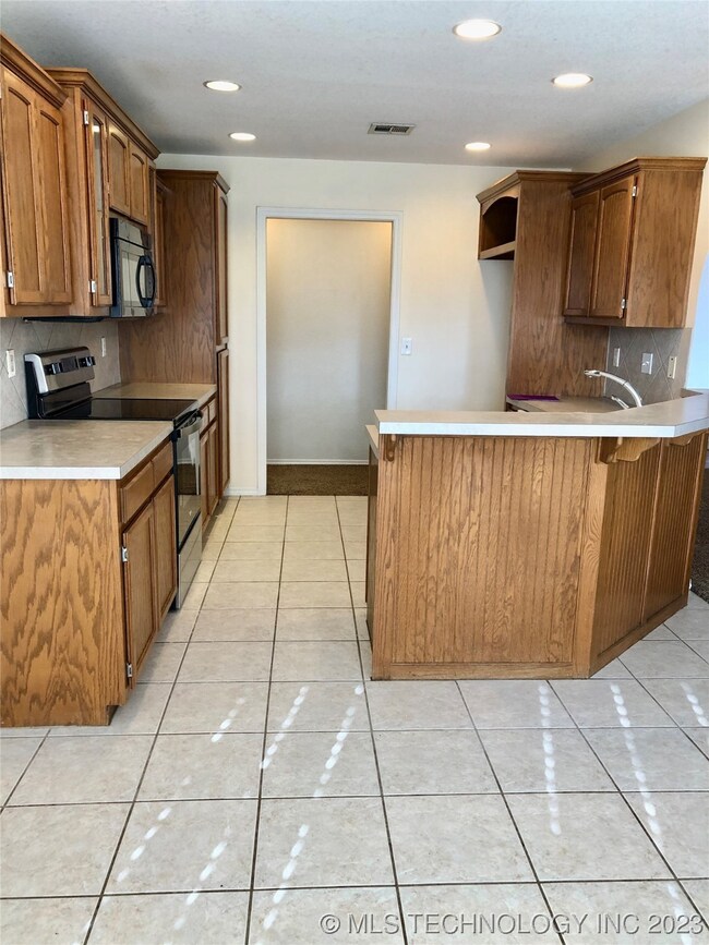 Kitchen as seen from the eat-in area.