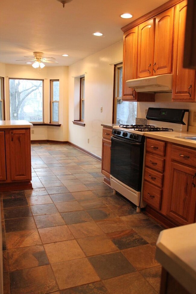 Kitchen opens up to casual dining