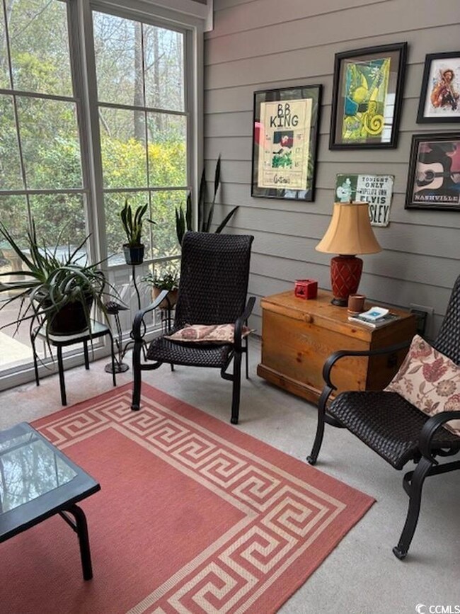 Living area with carpet