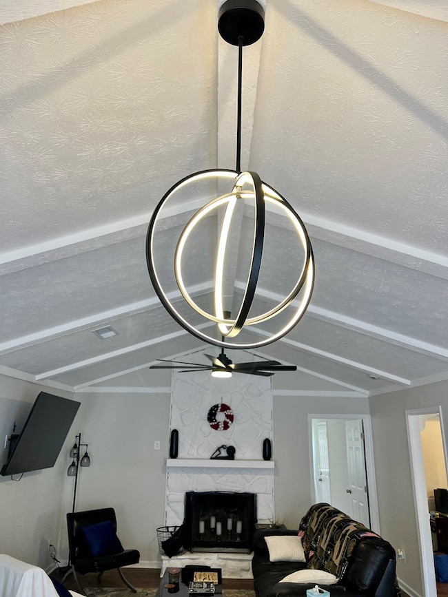 Modern Light Fixture in Entry Foyer