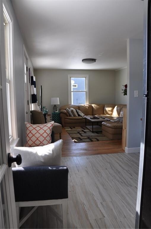 Looking into kitchen and living