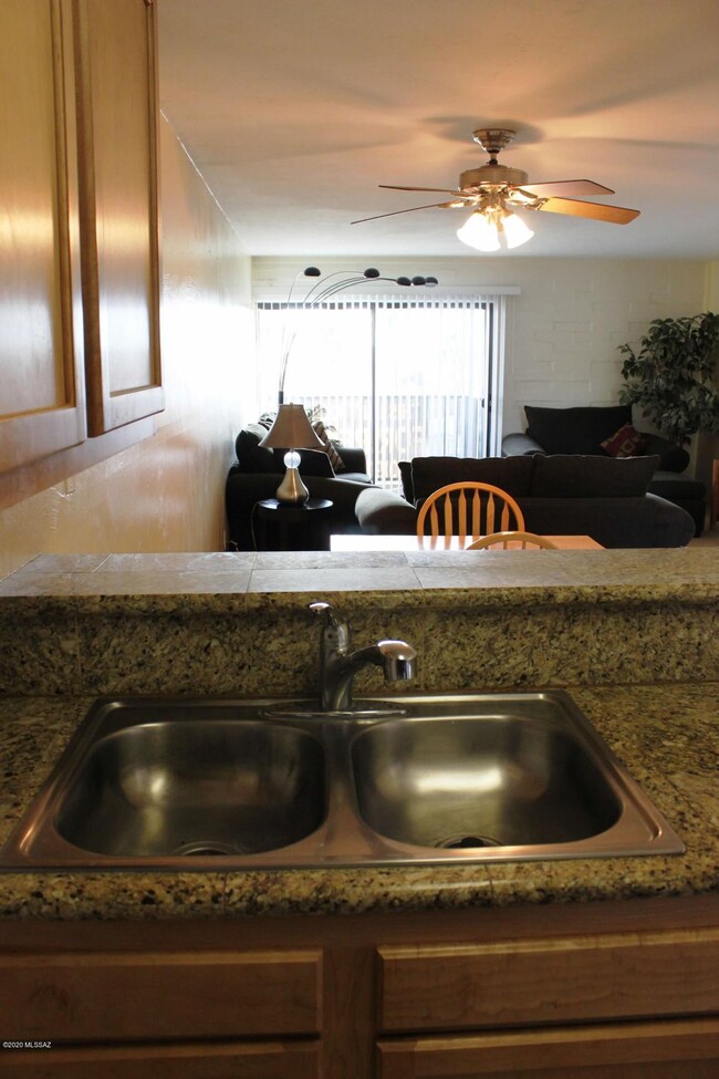 Kitchen open to living area