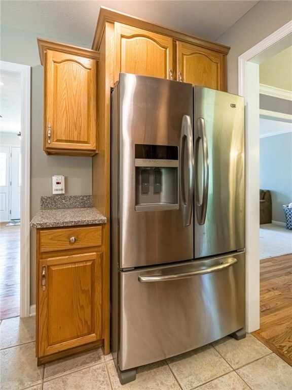 Stainless steel appliances are added benefits to the kitchen.