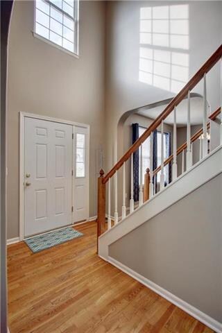 front door with hardwood