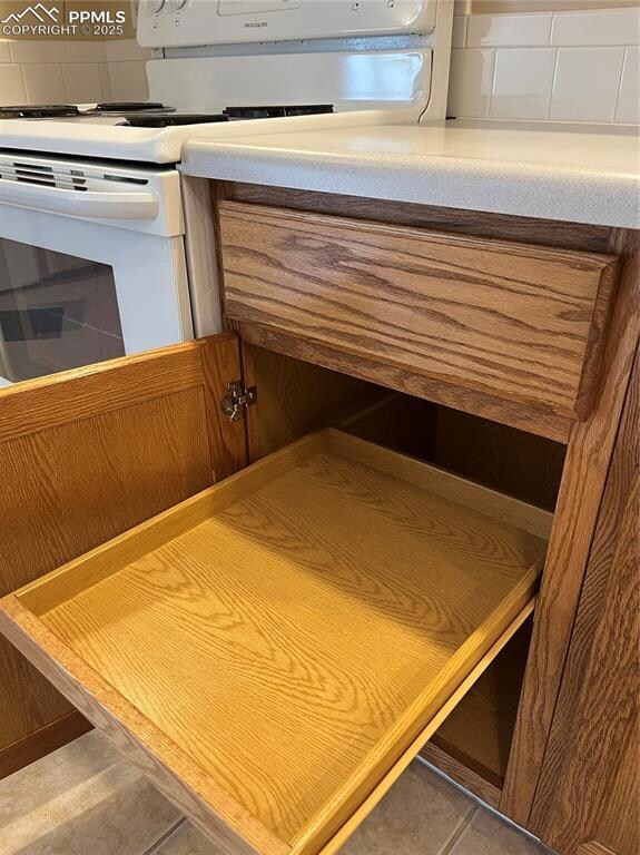 roll out shelves in good quality Merillat cabinets.