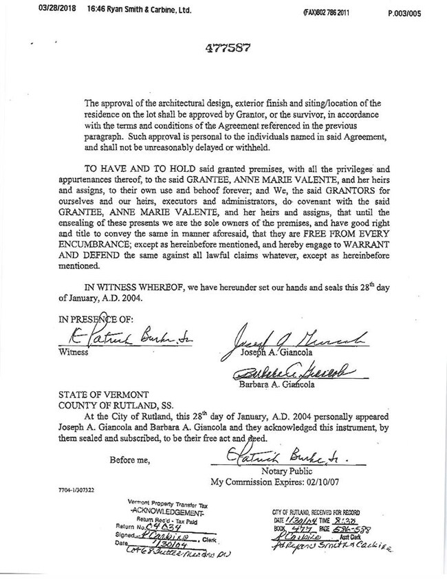 2nd Page of Deed