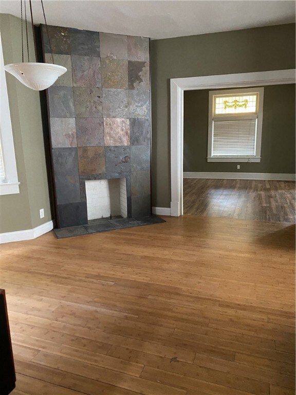 The generously sized dining room can be entered fr