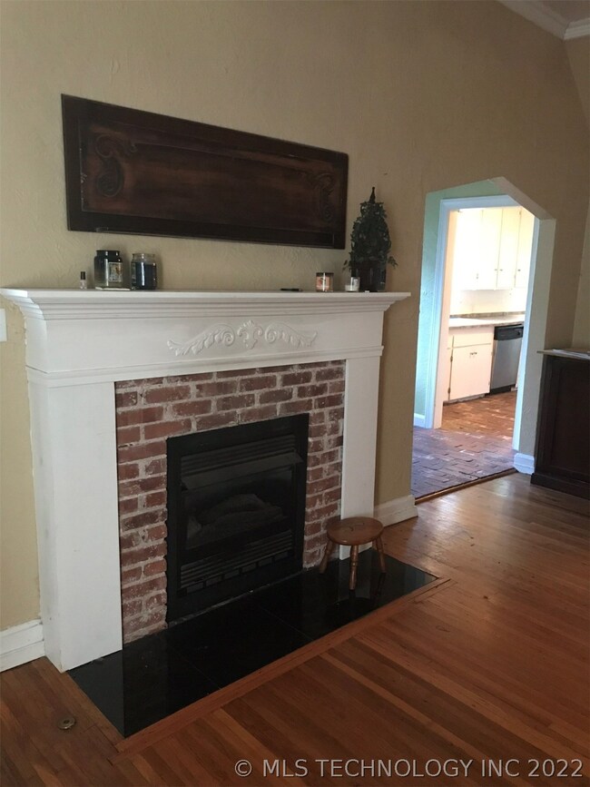 gas fireplace in living room