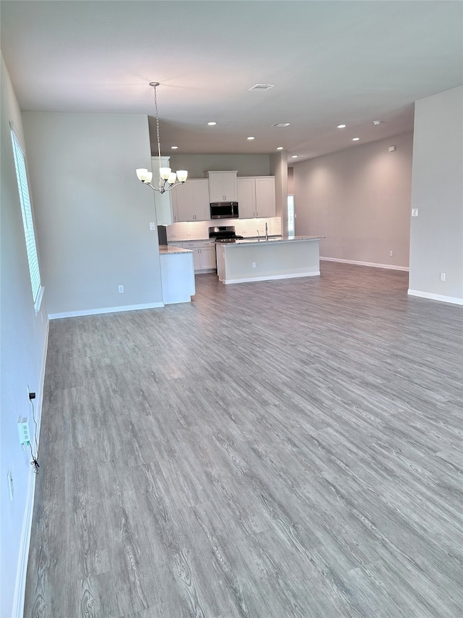 View to kitchen and dining room