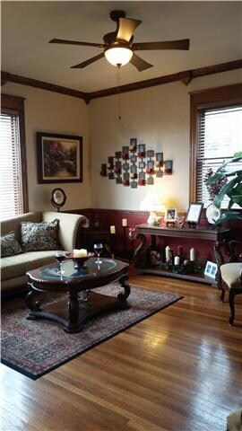 This spacious home has a formal living room with fireplace, hardwood flooring and lots of natural light