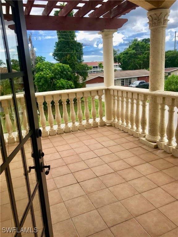 View of patio featuring a pergola