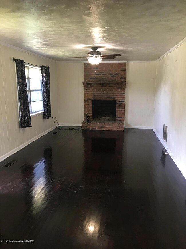 living room with fireplace
