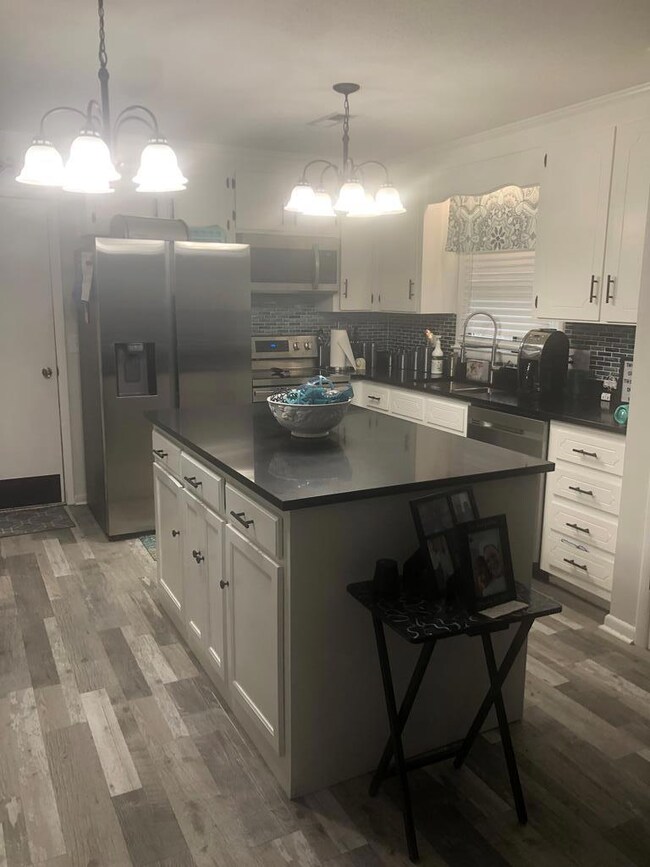Kitchen with custom built island