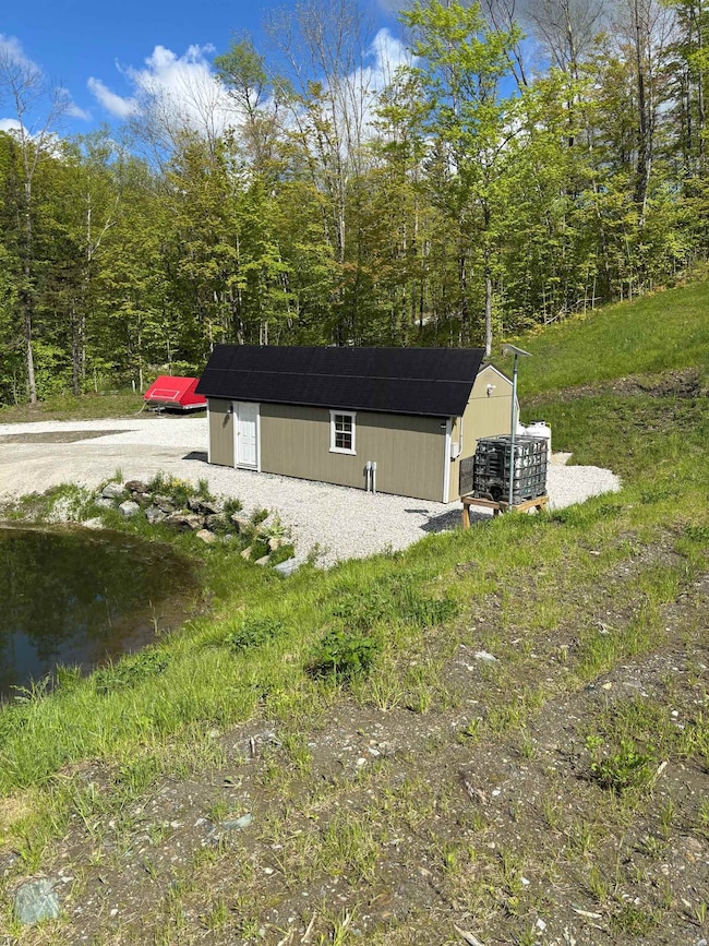 Pond and shed