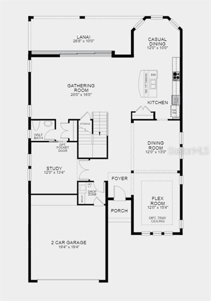 Structural options added at 10592 Tranquil Meadow Loop include: gourmet kitchen, kitchen island kneewall cabinets, shower at bath 3, outdoor kitchen rough-in, 8' interior doors, pocket sliding glass door at gathering, and pre-plumb for future laundry sink. 
