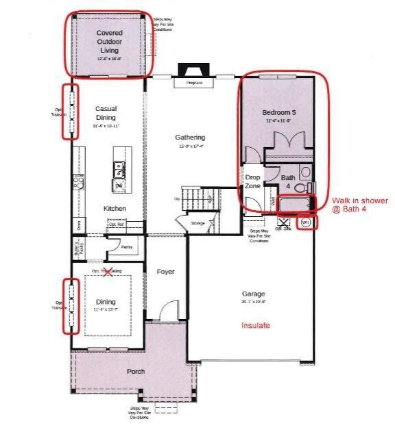 Floorplan with structural options