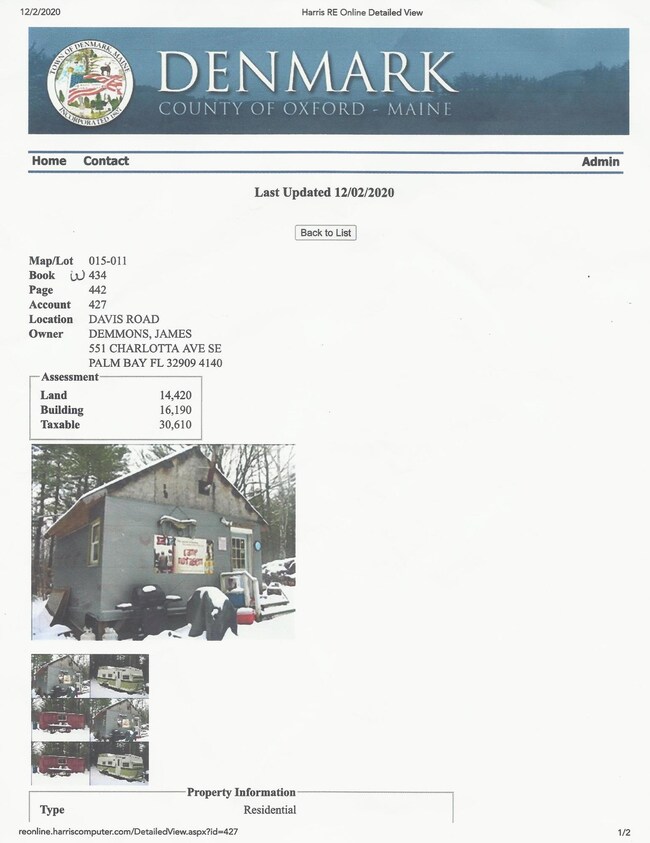 Town Tax Assessment Page 1