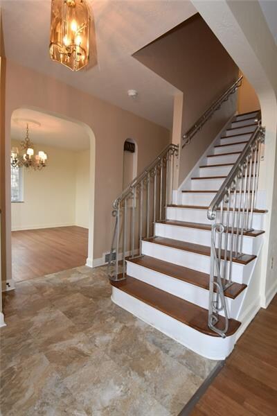 Enter the home. To the left is the dining room and