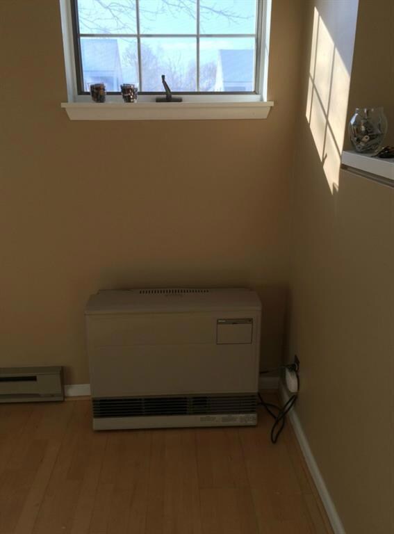 Rinnai heater in livingroom, fueled...
