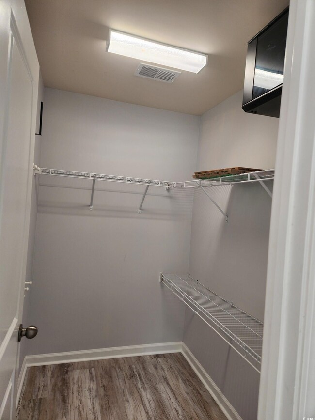 Spacious closet with light wood finished floors