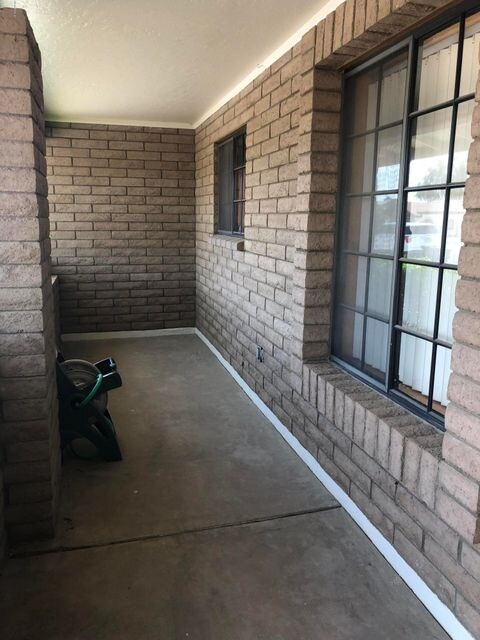 By the front door