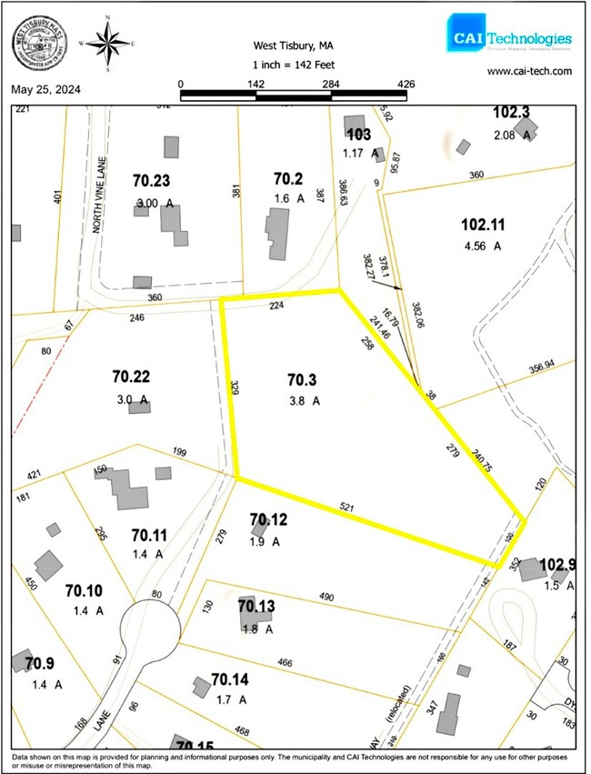 West Tisbury Town Map
Convenient to All Island