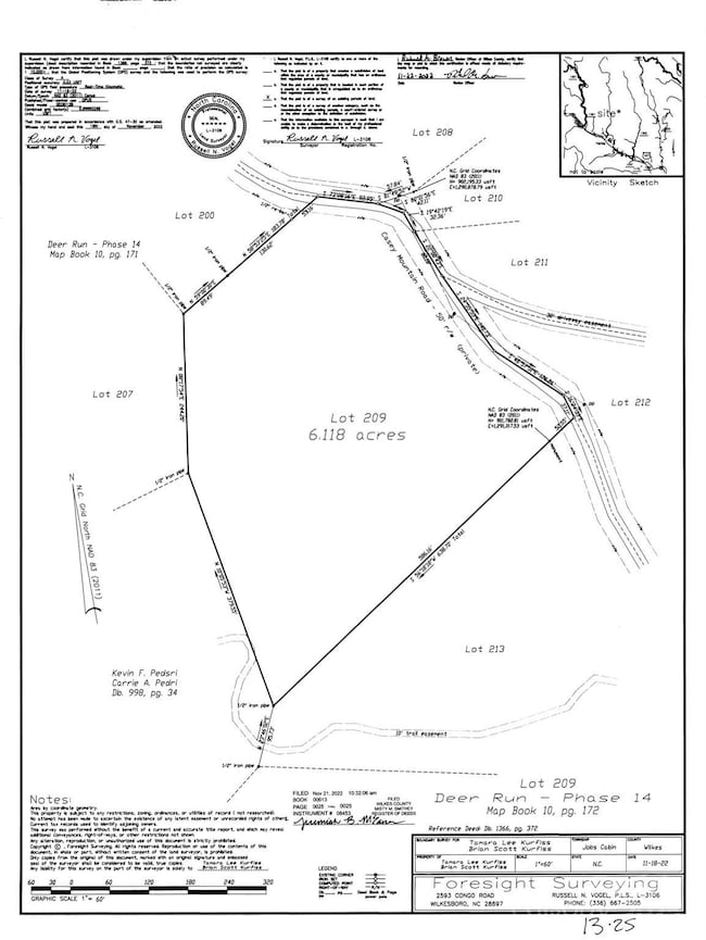 2022 Survey - Lot 209 Casey Mtn Rd