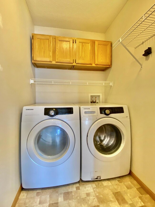 No chasing up and down stairs doing laundry here.