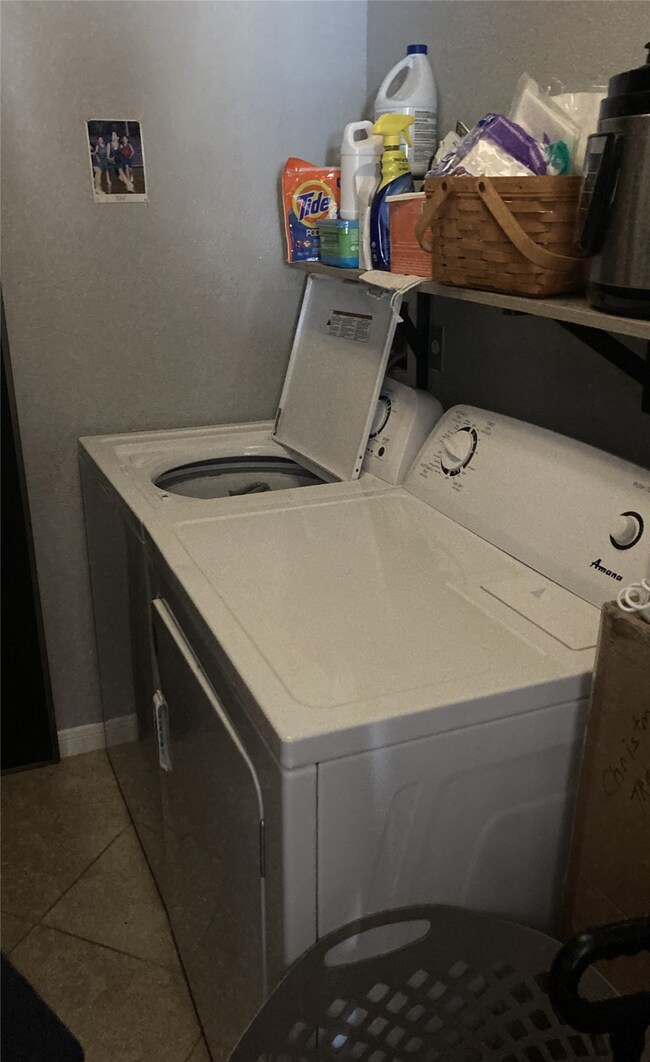 Washer and dryer, as well as space to hang up your laundry, is included.