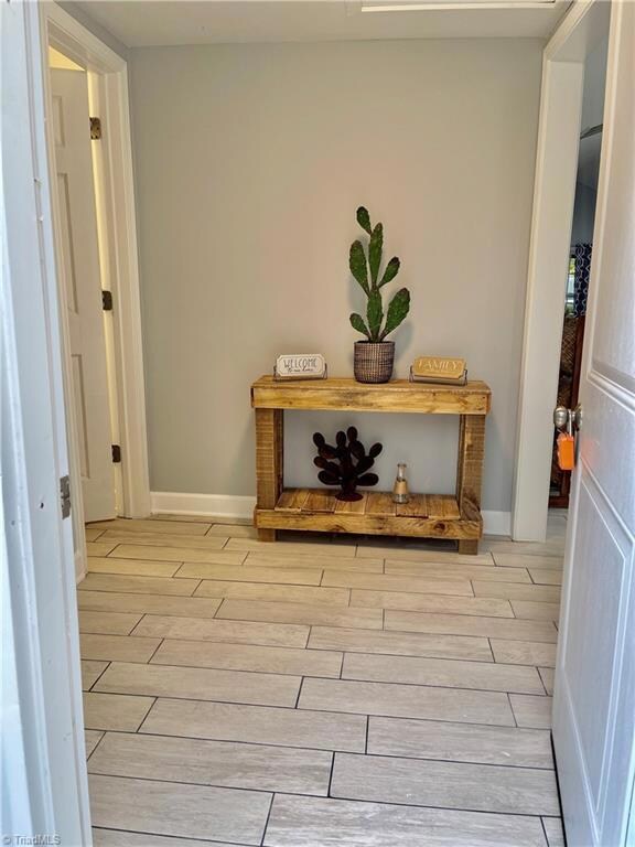 Side entrance and laundry room