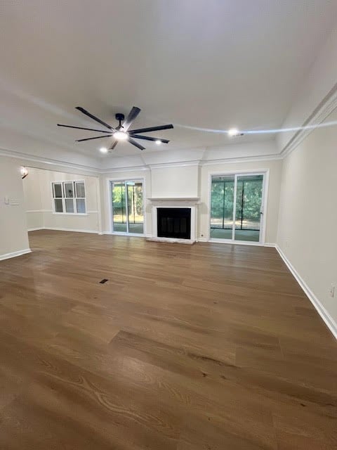 Family room with fireplace and large built-in