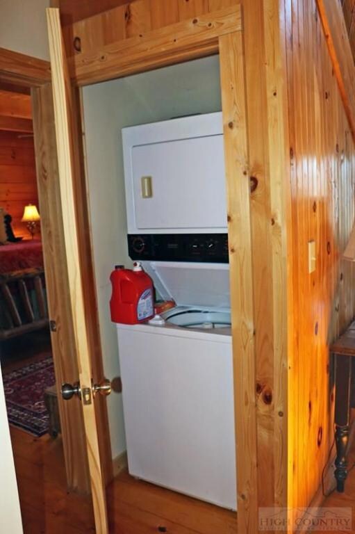 Stackable washer and dryer in main level closet