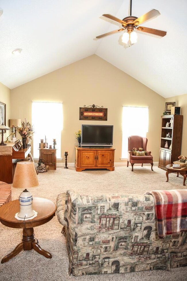 Family Room with vaulted ceiling