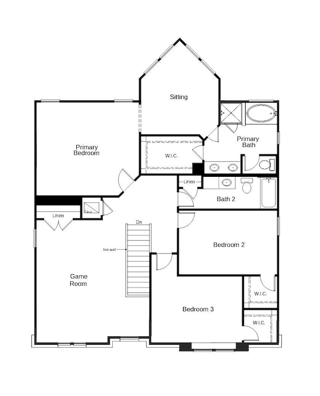 This floor plan features 3 bedrooms, 2 full baths,