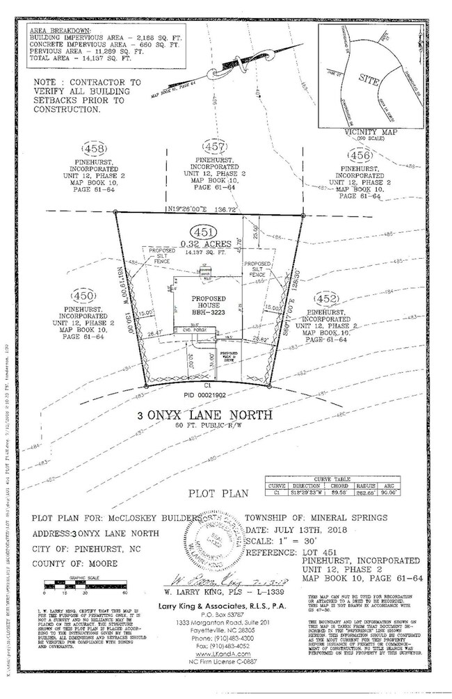 Lot 451 Pinehurst Incorporated - Plot Pl