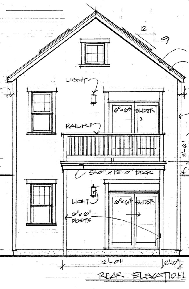 Rear Elevation of Duplex Building