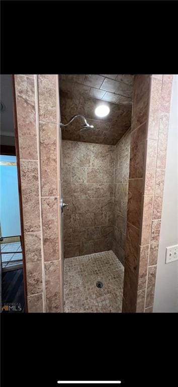 Bathroom with tiled shower