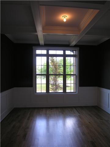 Dining coffer & tall transom windows