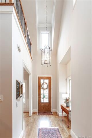 Light-filled two-story foyer.
