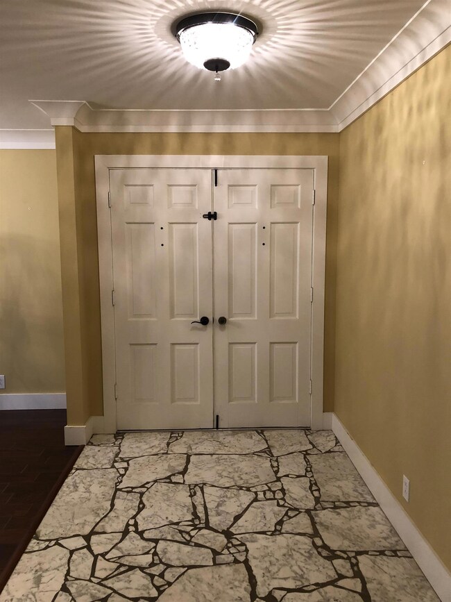 Double doors make a stately entrance