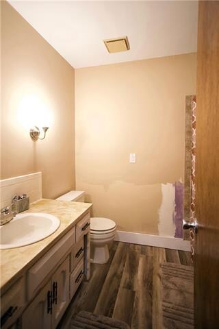 Hall Bathroom with new flooring, new lighting and 