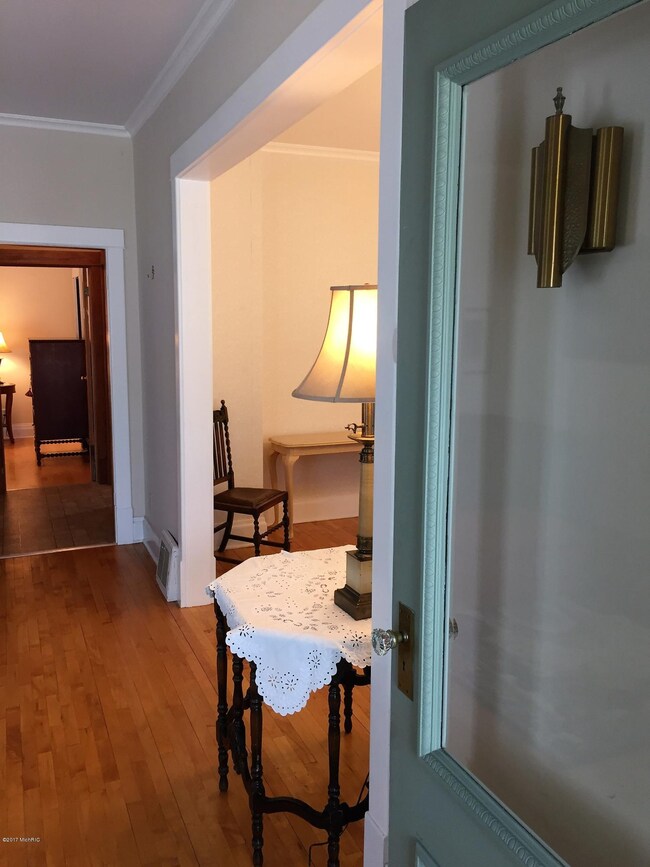 Thick front door with beveled glass