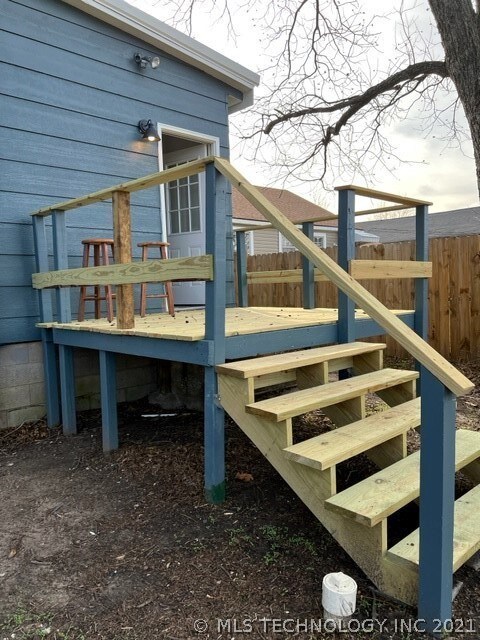 Newly constructed back deck