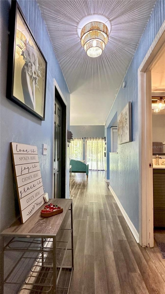 Front hallway with beautiful LED light