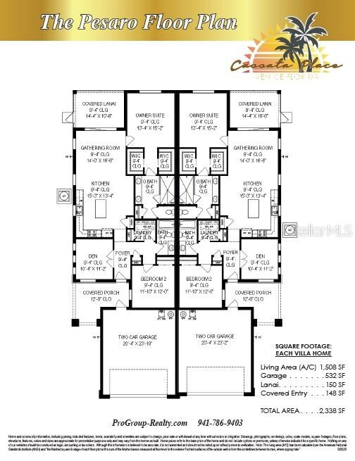 FLOOR PLANS - CASSATA PLACE VILLAS (SOLD SEPARATEL