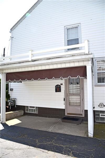 side porch and entrance