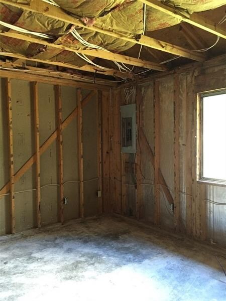 Master bedroom stripped to the studs