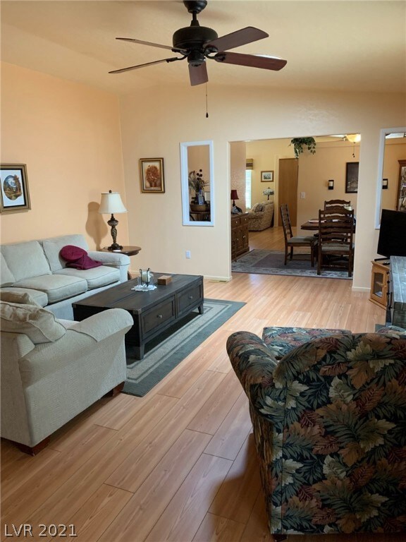 Living room.  View into dinning room