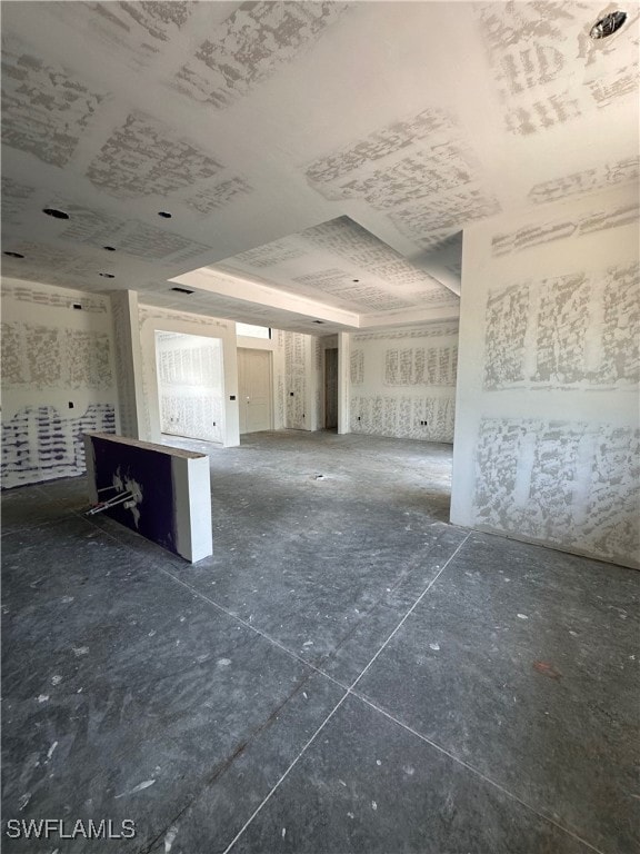 View of unfurnished living room showing decorative