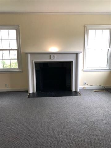 Fireplace has never been used.